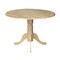 International Concepts Round 42 in Round Dual Drop Leaf Pedestal Table, Natural, 42 W, 42 L, 29.5 in H, Wood, Natural T01-42DP - alternate 7